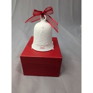 Hallmark 2008 Porcelain Dated Bell ~ Christmas Tree w/Red Ribbon